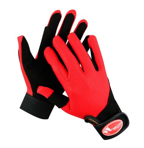 Red Synthetic Riding Gloves - Adult.