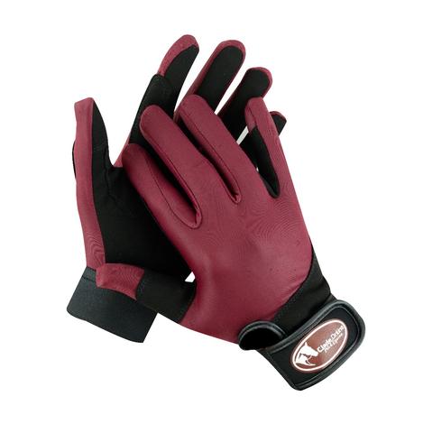 Burgundy Synthetic Riding Gloves - Adult.