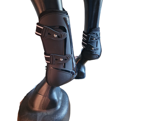 Black Open Fronted Stud Jump Boots