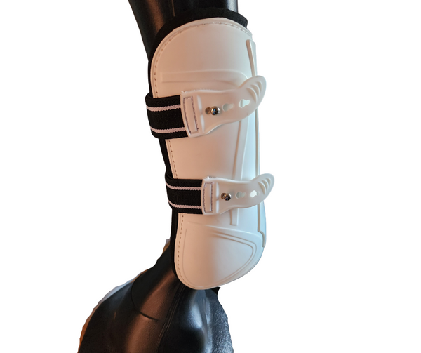 White Open Fronted Stud Jump Boots