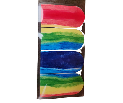 Custom Rainbow Watercolour Sports Boot Tab Printing