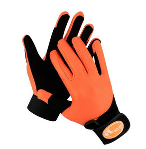 Orange Synthetic Riding Gloves - Adult.