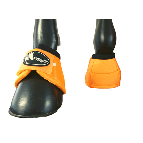 Orange No-Turn Bell Boots.